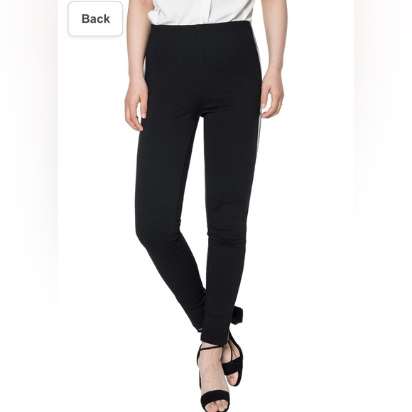 Joie black legging leather stripe pants - Picture 3 of 5
